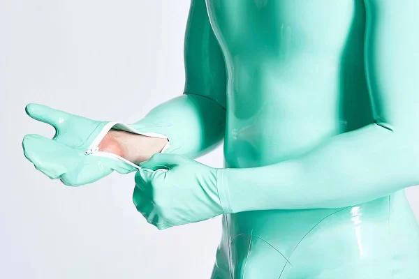 Catsuit Ghearr Iontrála Muineál Miotán Fireann LaTeX