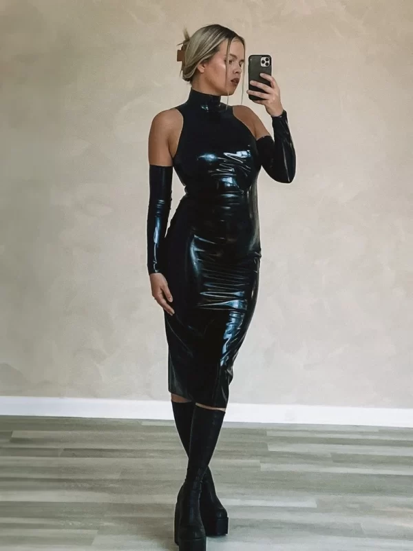 Natural Latex Midi-mekko hihoilla
