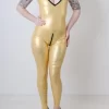Combinaison en latex à manches longues foncée