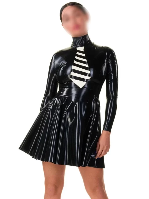 Latex Black Uniform Dresses