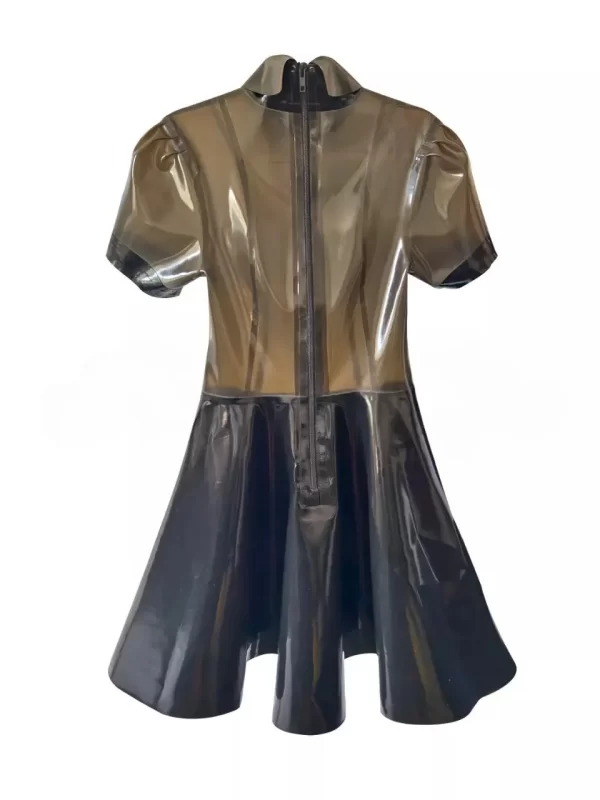 Latex Black Splicing Translucent Black Dresses