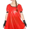 Latex Black Splicing Translucent Black Dresses