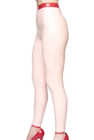 Latex leggings derékpánttal nőknek