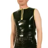 Latex polo shirt with collar and short sleeves