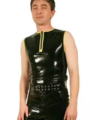 Sleeveless latex shirt