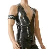 Latex polo shirt with collar and short sleeves