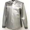 Latex uniform shirt with contrast stripes