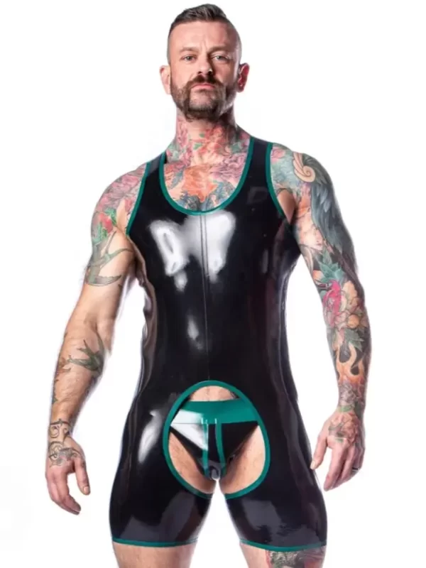 Latex Shortie Chaps Suit