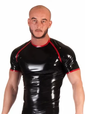 Latex T-Shirt Raglan Sleeves with Trim Detail