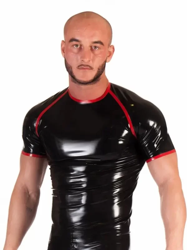 Latex T-Shirt Raglan Sleeves with Trim Detail