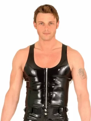 Latex Tank Zip Front