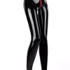 Crotch open latex leggings