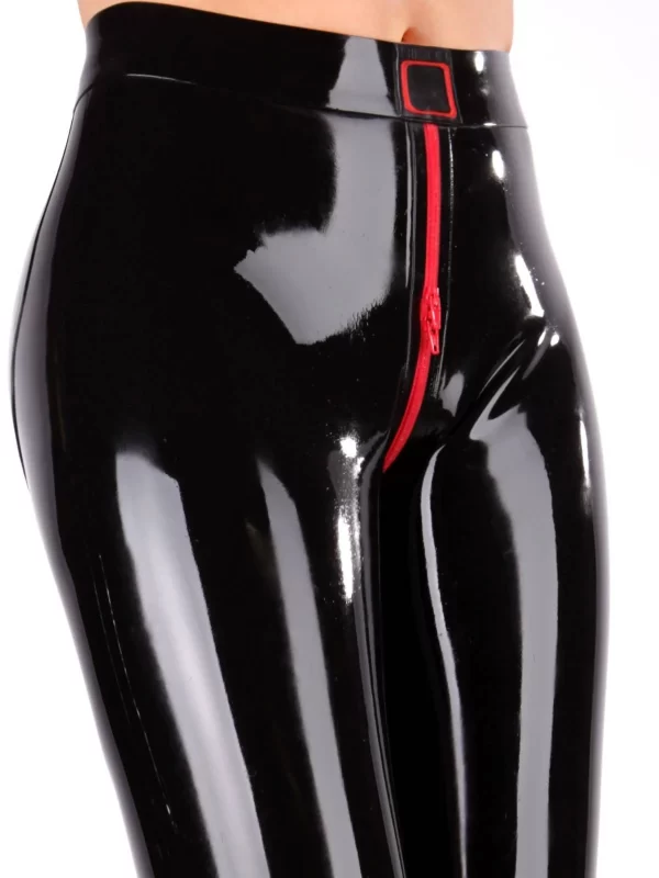 Ladies latex leggings with push up effect