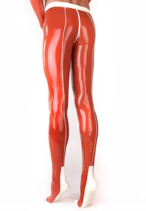 Men's Latex Pantyhose with Back Seam and Condom