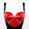 latex red bra