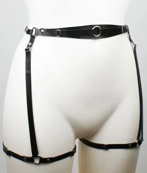 Latex Maya Slim Strapped Heavy Rubber Leg Harness