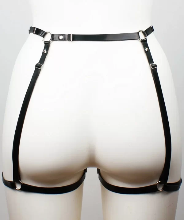 Latex Maya Slim Strapped Heavy Rubber Leg Harness
