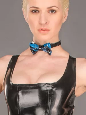 Latex Marbled Bow Tie