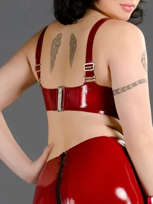latex red bra