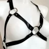 Latex harness cupless bra
