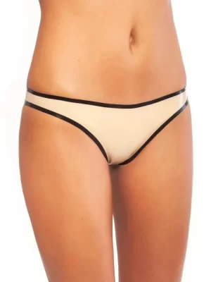 Latex thong panties with contrasting trim