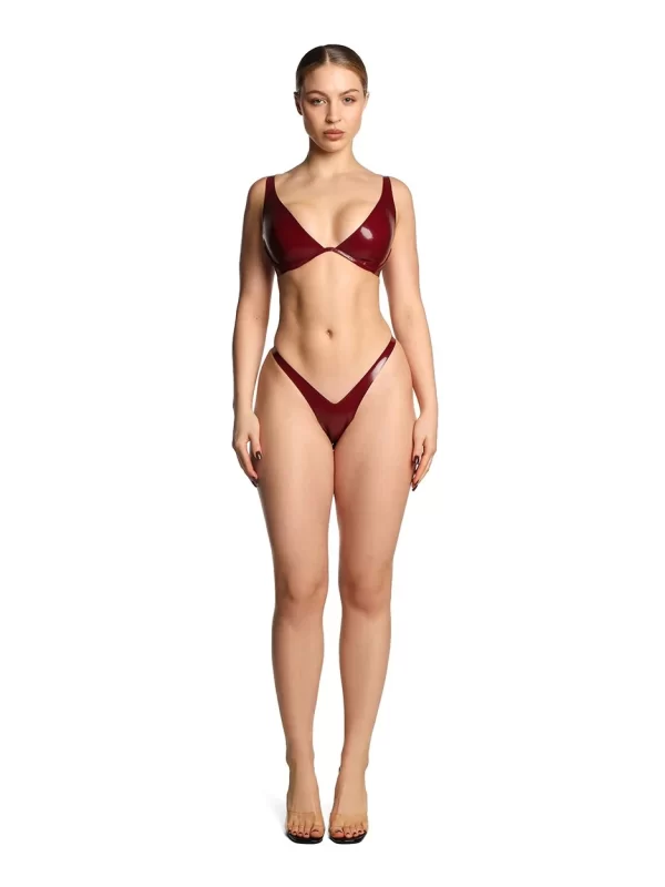 Latex Bra Tansy Burgundy