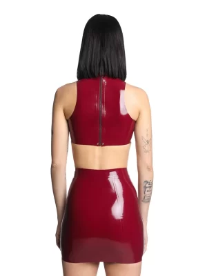 Latex Top Scarlett Burgundy