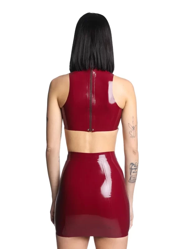 Latex Top Scarlett Burgundy