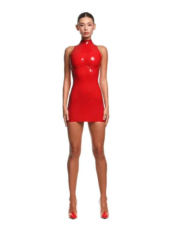 Latex Dress Casey Red
