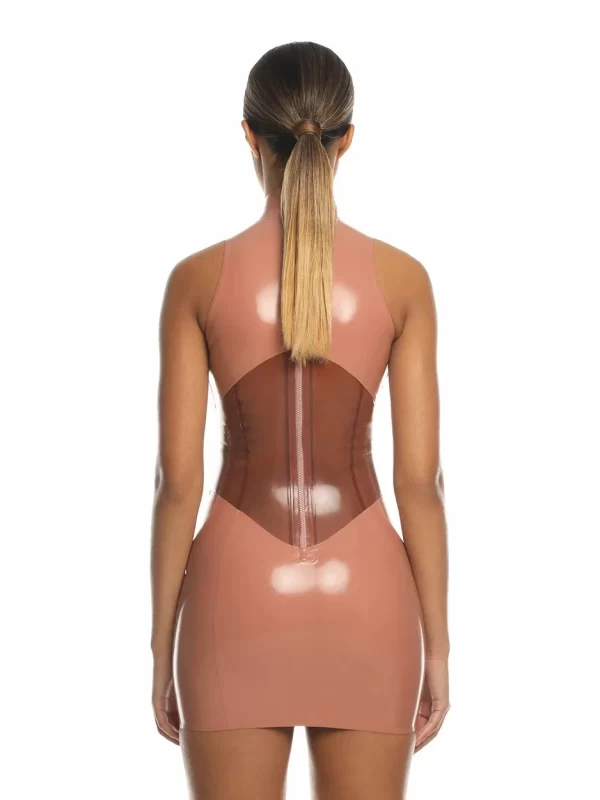 Latex Dress Casey Dark Beige