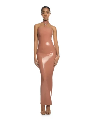 Latex Dress Lyra Dark Beige