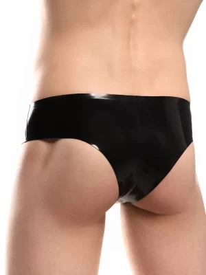 Latex Glossy Zippered Briefs for Men