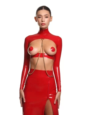 Latex semicircle cutout top