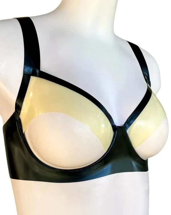 Latex Half-Open Cup Underwire Bra