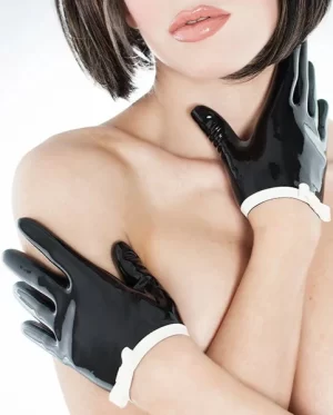 Latex Little bow gloves