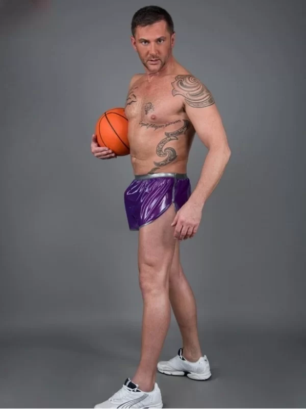 Latex sporty mens shorts