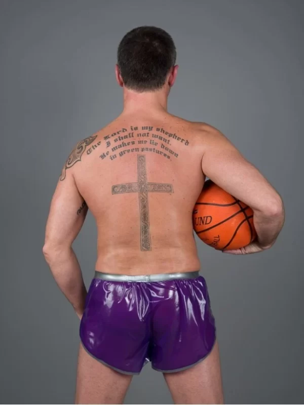 Latex sporty mens shorts