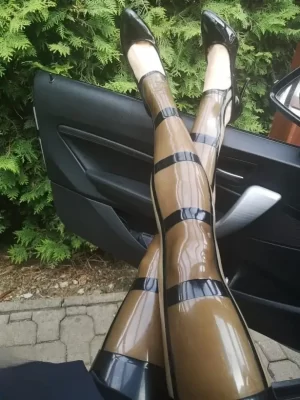Latex stockings three-colored