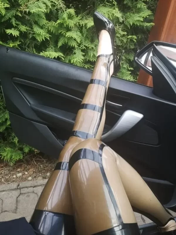 Latex stockings three-colored