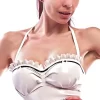Latex Crop Top with Trim Bows