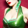Latex O-ring Collar Under-boob Halter Neck Top