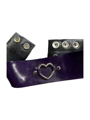Latex Heart-Ring Choker Collar