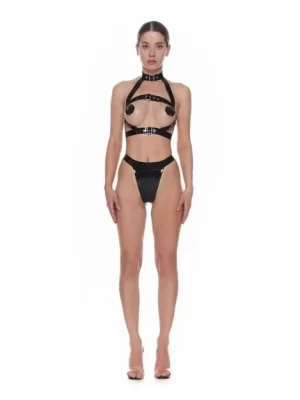Latex Harness&panties Set