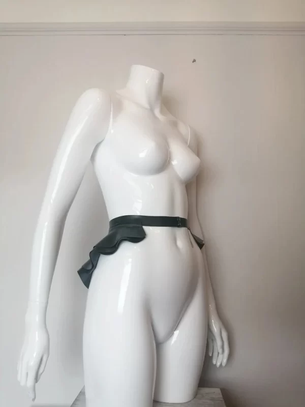 Latex Three Tier Peplum Belt