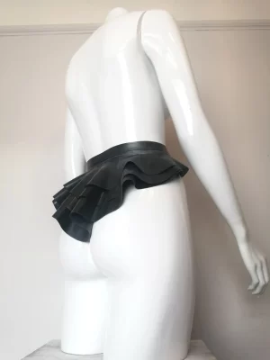 Latex Three Tier Peplum Belt