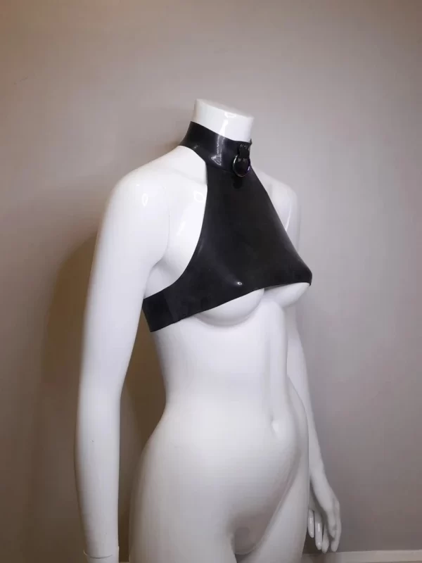 Latex O-ring Collar Under-boob Halter Neck Top