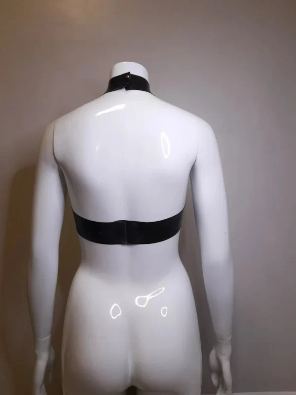 Latex O-ring Collar Under-boob Halter Neck Top