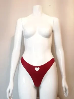 Latex Thong with cut out Heart