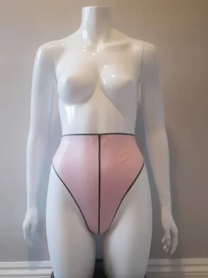 Latex highwaist thong back knickers