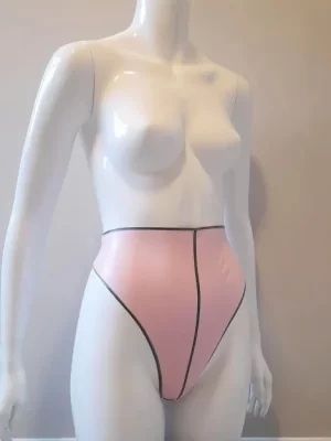 Latex highwaist thong back knickers
